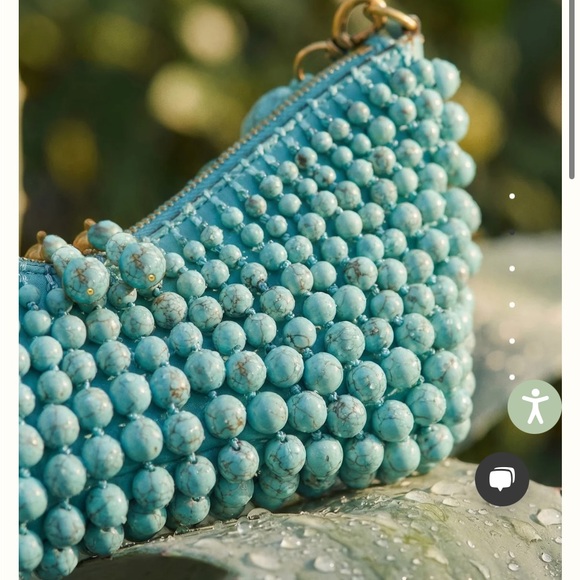 Cult Gaia Turquoise Beaded Mercier Clutch - Picture 6 of 7